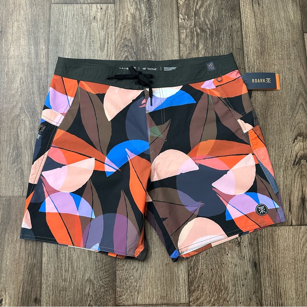 ROARK The Boatman Surf Cordura Boardshorts 17” Mens Size 34 Multicolour